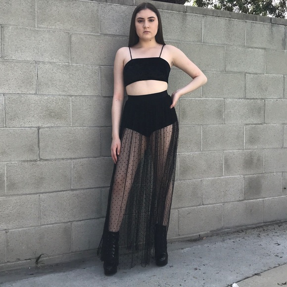 Forever 21 Dresses & Skirts - Black Sheer Maxi Skirt